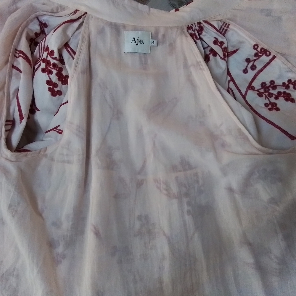RARE! NWOT Aje Resort '20 "Mimosa" broderie smock dress, Size 14 - Picture 12 of 15